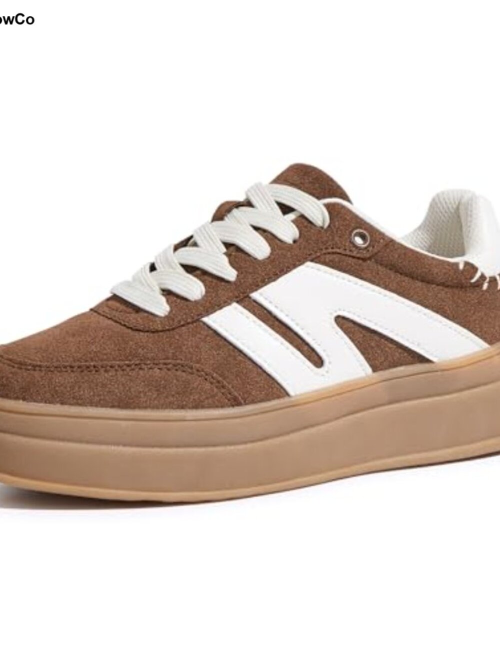 Platform Retro Fashion Classic Sneakers Cow Suede PU Leather Lace-Up 1.96 Inch